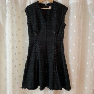 Rebecca Taylor Black Tweed A-Line Dress